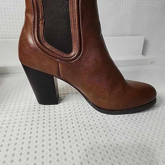 Call It Spring 10US Womens Brown Vegan Leather Chelsea Ankle Boots Block Heel - Picture 11 of 11